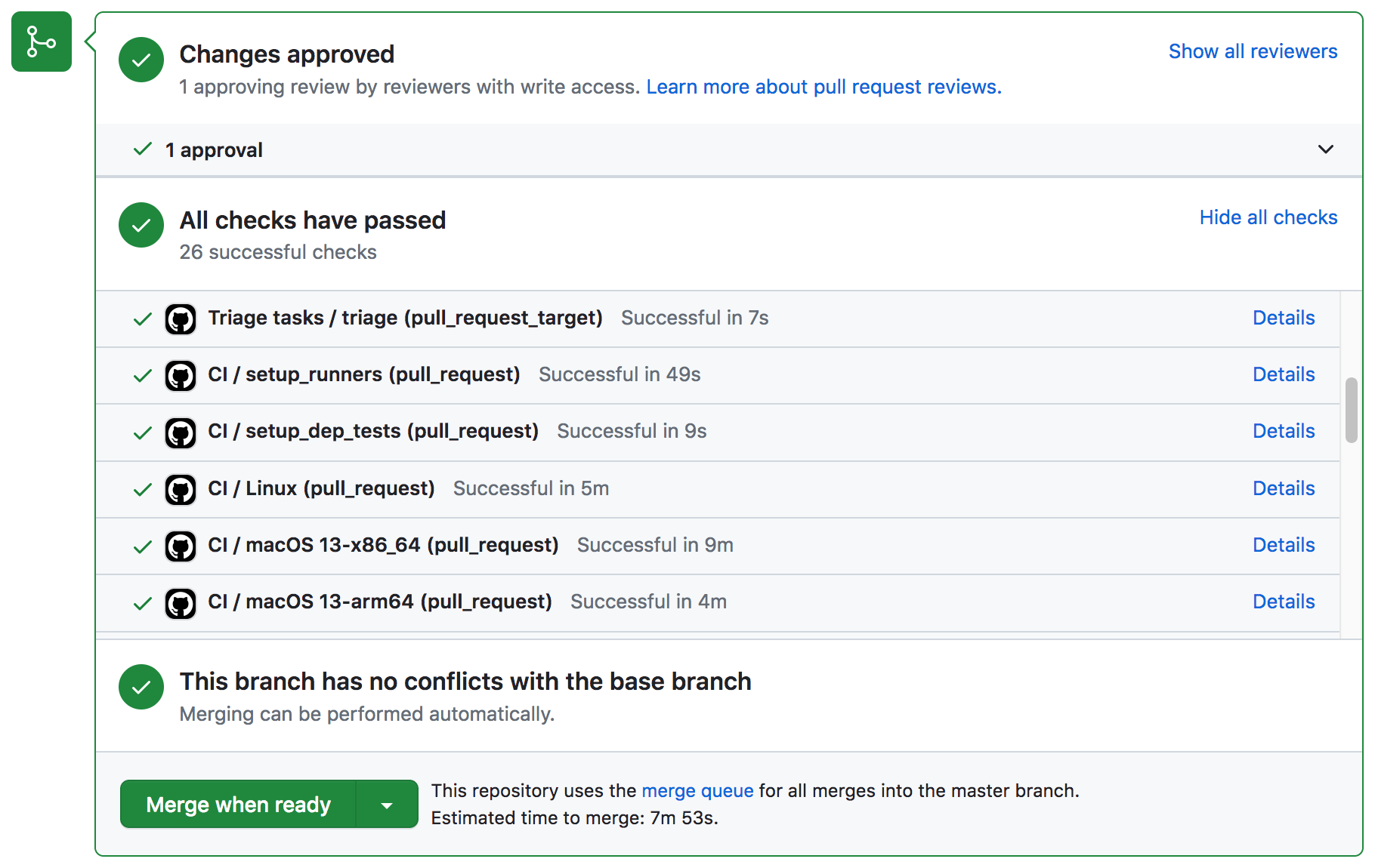 Passed Pull Request